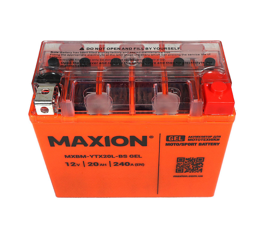 Мото акумулятор MAXION 12V 20Ah 240A R+ YTX20L-BS GEL