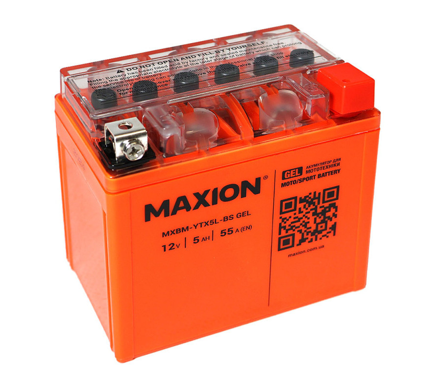 Мото акумулятор MAXION 12V 5Ah 55A R+ YTX5L-BS GEL