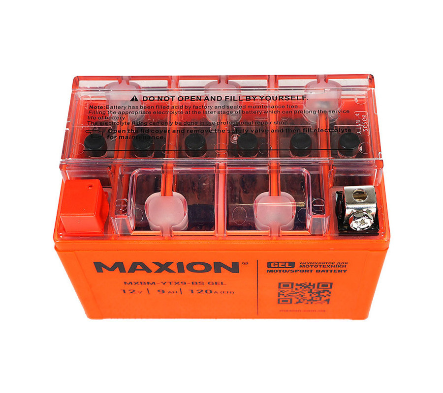 Мото акумулятор MAXION 12V 9Ah 120A L+ YTX9-BS GEL