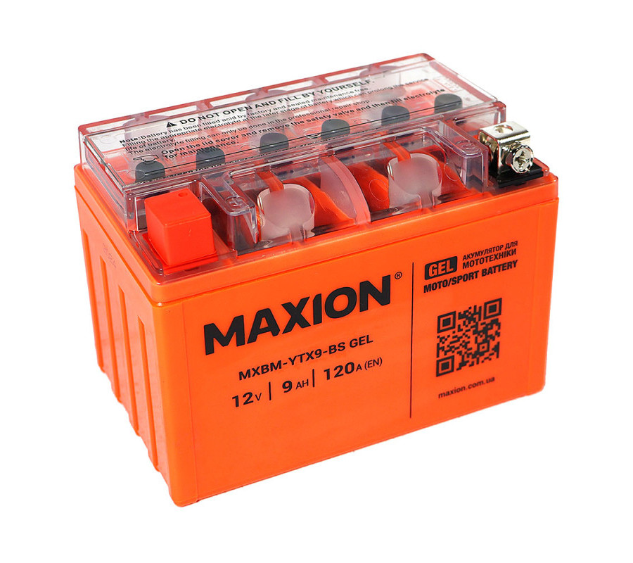 Мото акумулятор MAXION 12V 9Ah 120A L+ YTX9-BS GEL