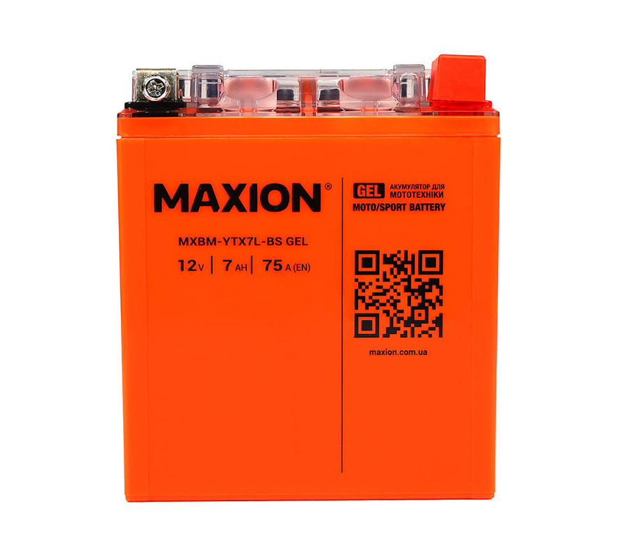 Мото акумулятор MAXION 12V 7Ah 75A YTX 7L-BS 12V R+