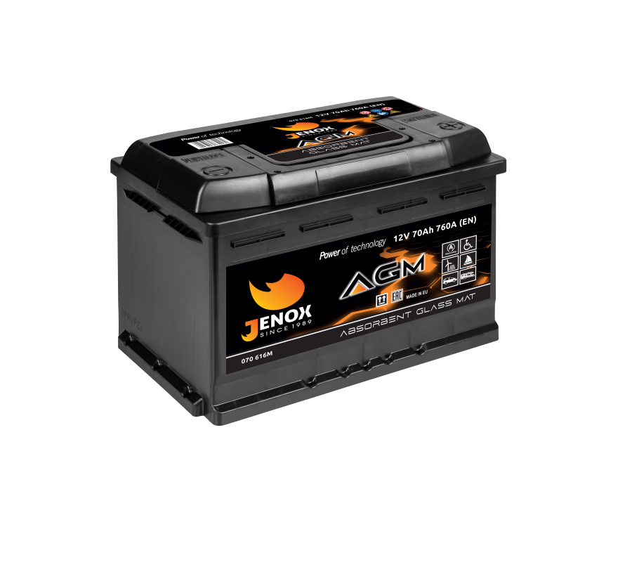 Автомобільний акумулятор Jenox 70Ah 760A R+ AGM