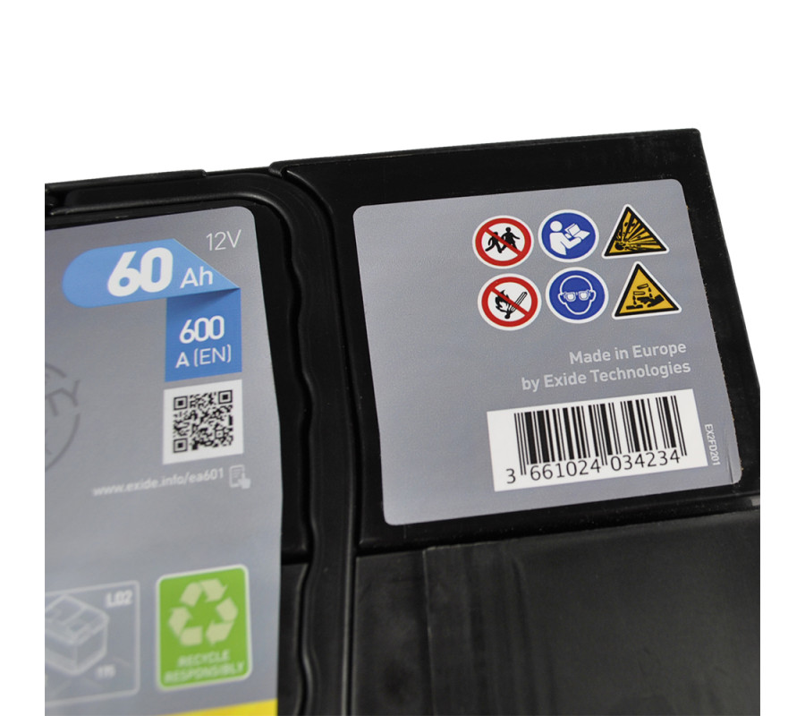Автомобільний акумулятор Exide Premium 60Ah 600A EA601