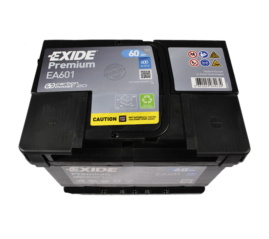 Автомобільний акумулятор Exide Premium 60Ah 600A EA601