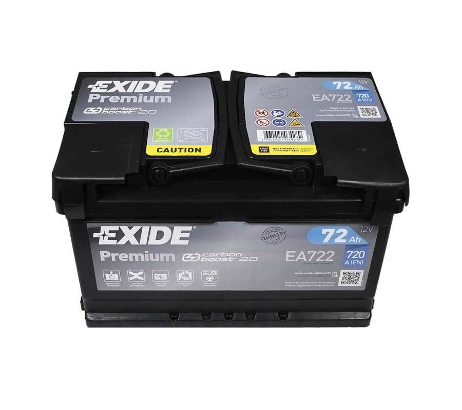 Автомобільний акумулятор Exide Premium 72Ah 720A EA722