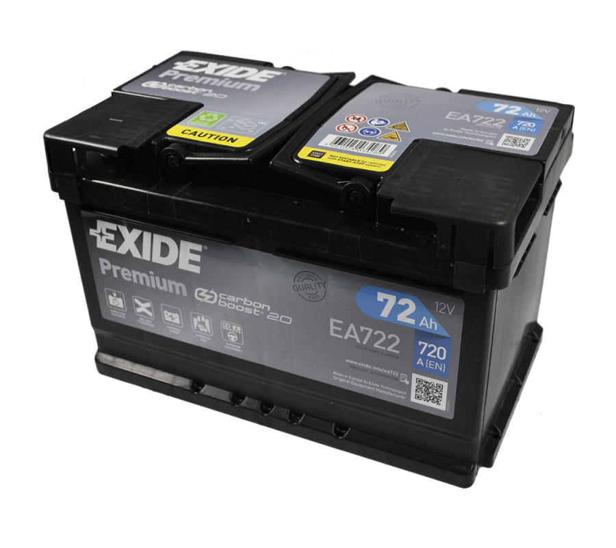 Автомобільний акумулятор Exide Premium 72Ah 720A EA722