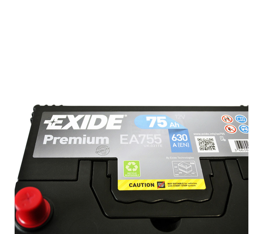 Автомобільний акумулятор Exide Premium 75Ah 630A EA755