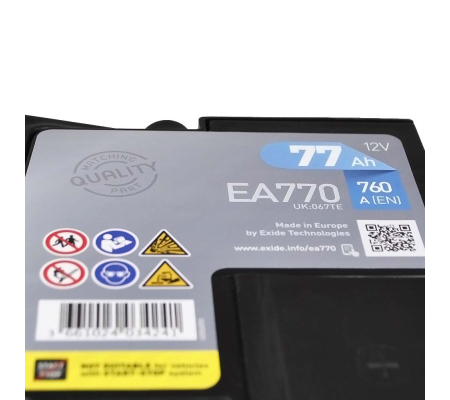 Автомобільний акумулятор Exide Premium 77Ah 760A EA770