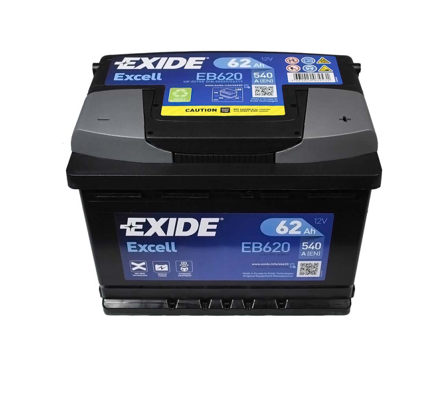 Автомобільний акумулятор Exide Excell 62Ah 540A EB620