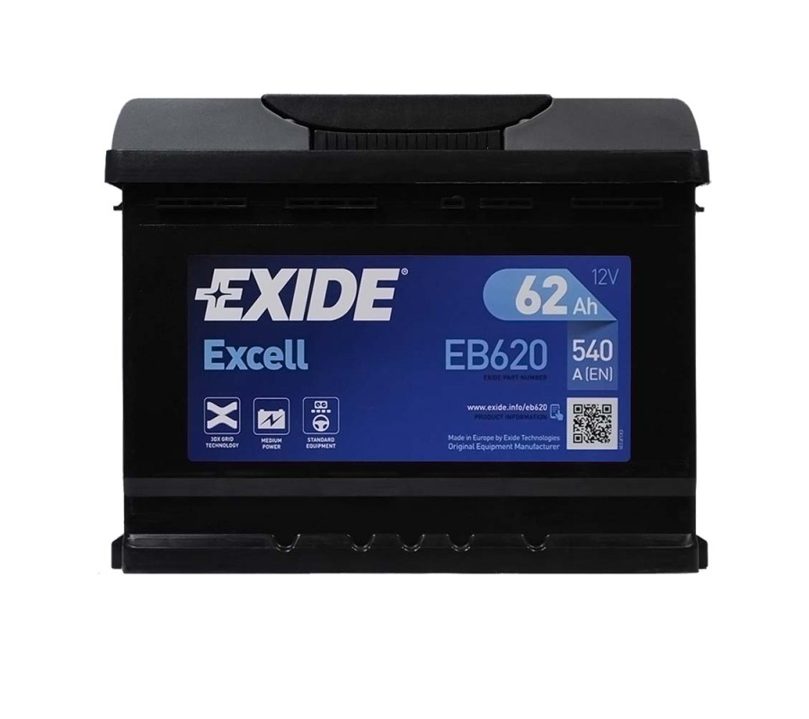 Автомобільний акумулятор Exide Excell 62Ah 540A EB620