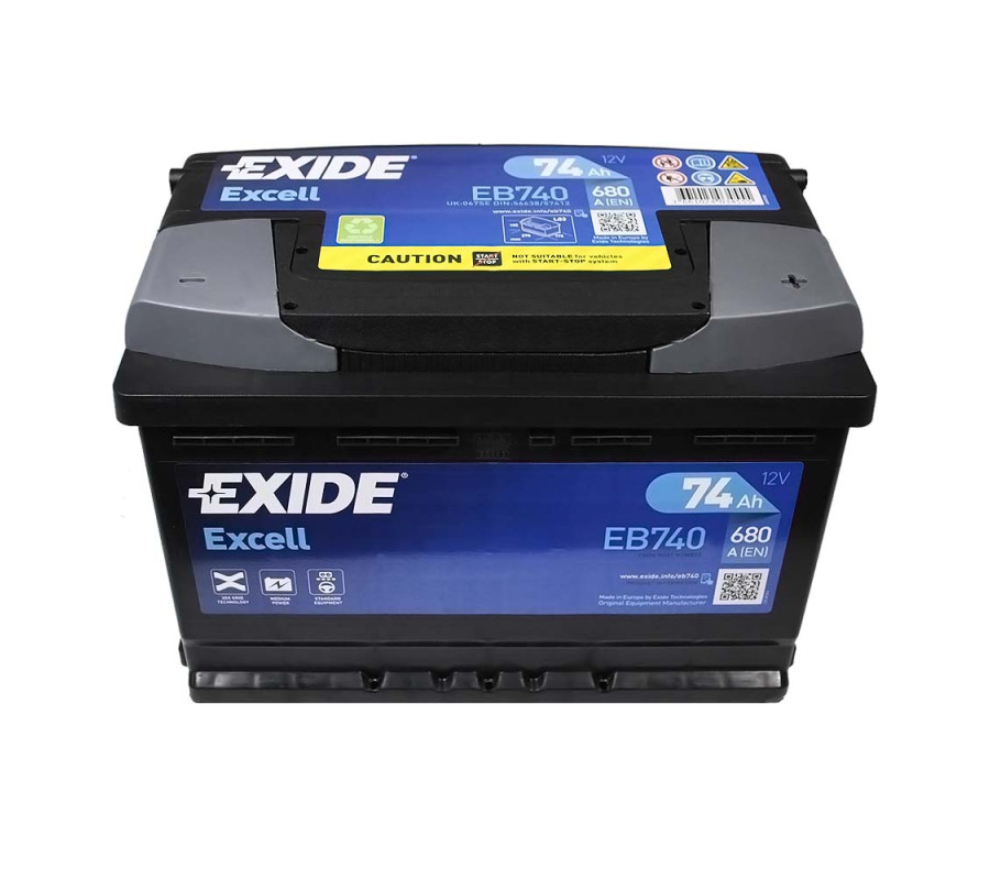 Автомобільний акумулятор Exide Excell 74Ah 680A EB740