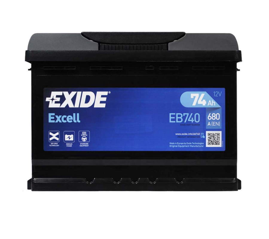 Автомобільний акумулятор Exide Excell 74Ah 680A EB740