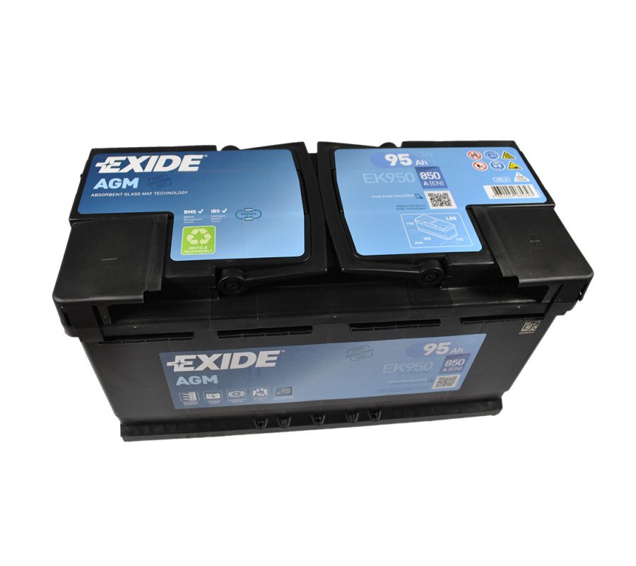 Автомобільний акумулятор Exide 95Ah 850 A Start Stop AGM EK950