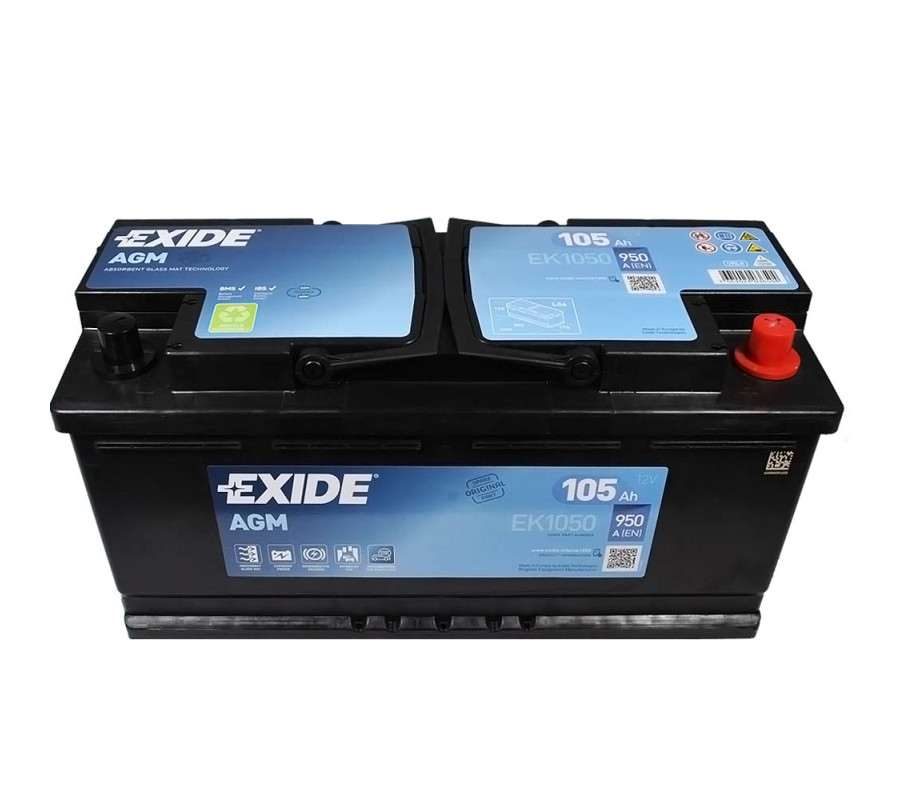 Автомобільний акумулятор Exide 105Ah 950A Start Stop AGM EK1050
