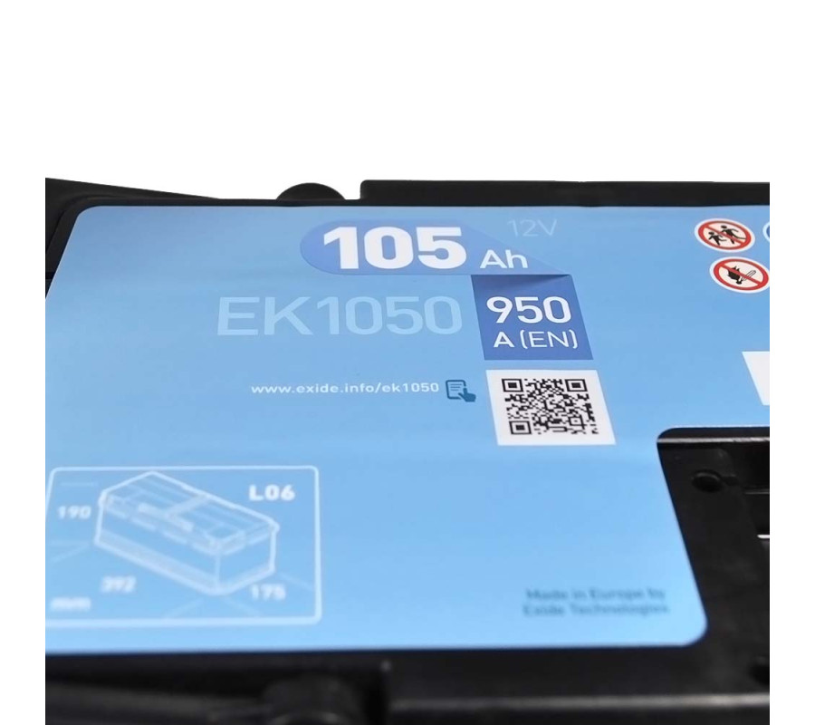Автомобільний акумулятор Exide 105Ah 950A Start Stop AGM EK1050