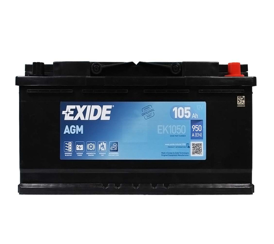 Автомобільний акумулятор Exide 105Ah 950A Start Stop AGM EK1050
