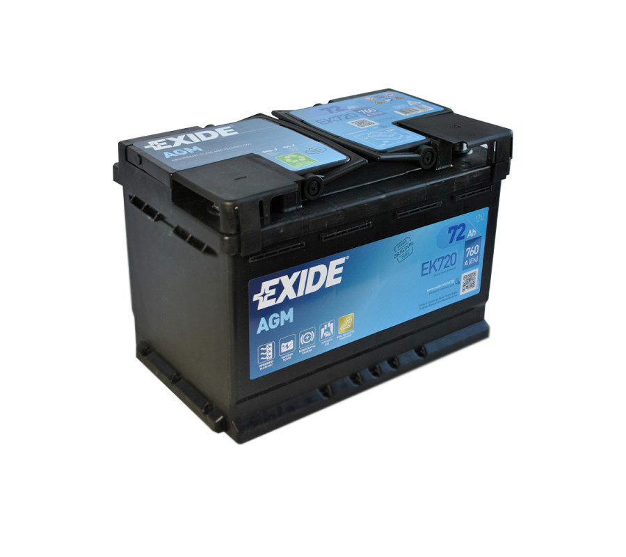 Автомобільний акумулятор Exide 72Ah 760 A Start Stop AGM EK720 (EK700)