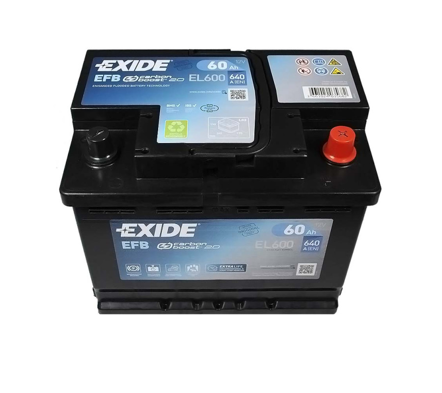 Автомобільний акумулятор Exide 60Ah 640 A Start Stop EFB EL600