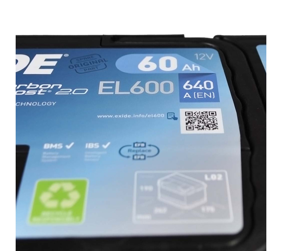 Автомобільний акумулятор Exide 60Ah 640 A Start Stop EFB EL600
