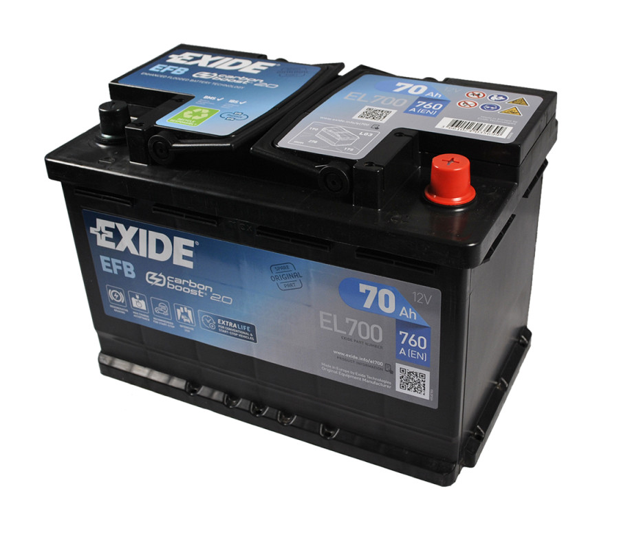 Автомобільний акумулятор Exide 70Ah 760 A Start Stop EFB EL700