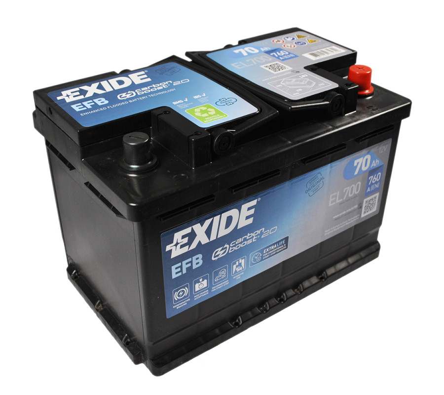 Автомобільний акумулятор Exide 70Ah 760 A Start Stop EFB EL700