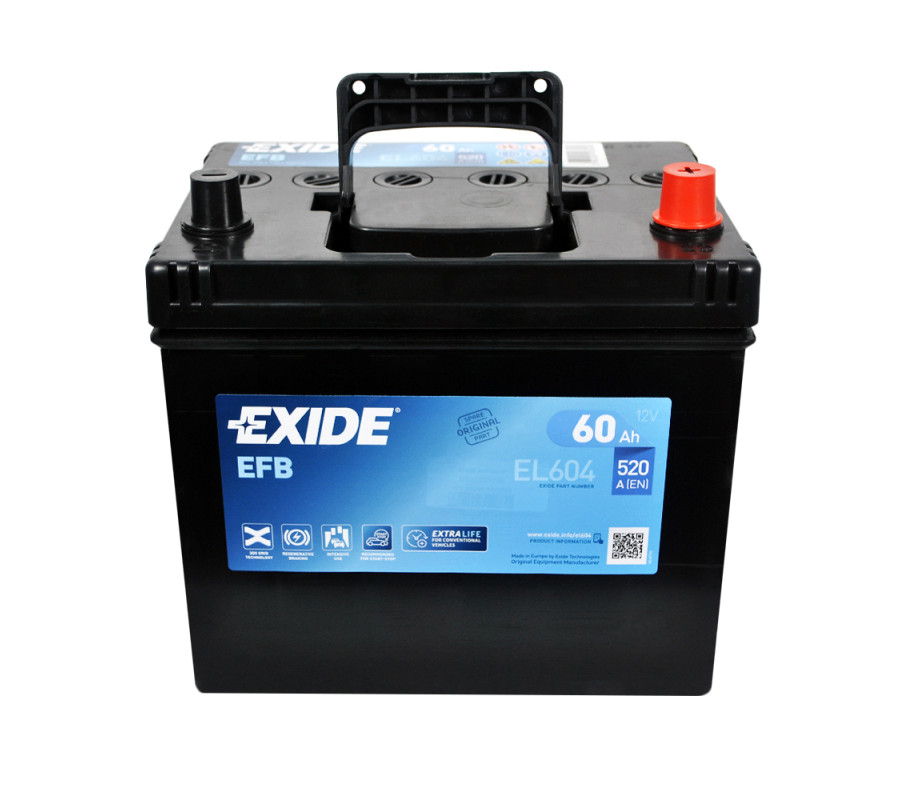 Автомобільний акумулятор Exide 60Ah 520A Start Stop EFB EL604