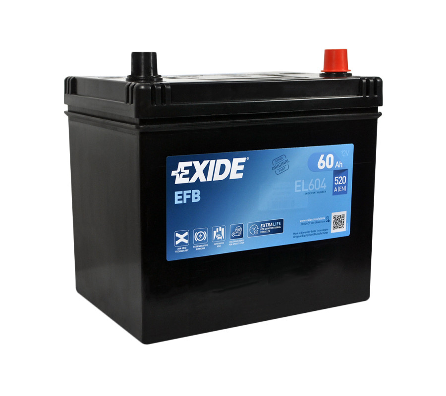 Автомобільний акумулятор Exide 60Ah 520A Start Stop EFB EL604