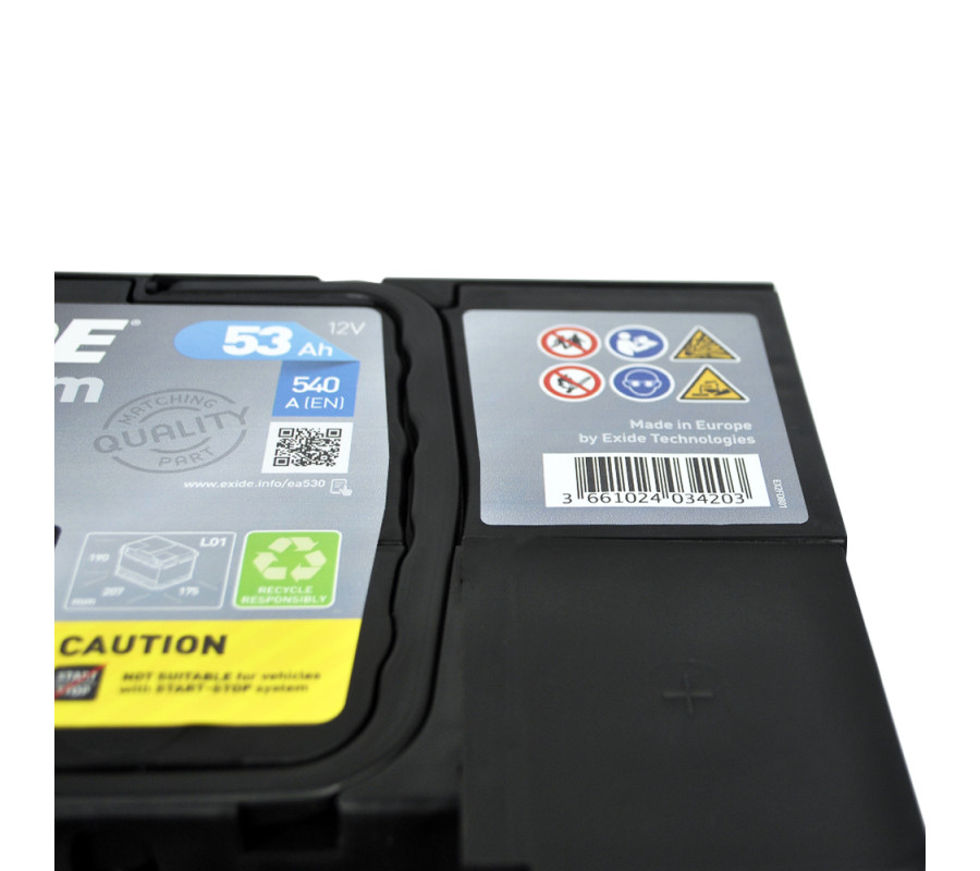 Автомобільний акумулятор Exide Premium 53Ah 540A EA530
