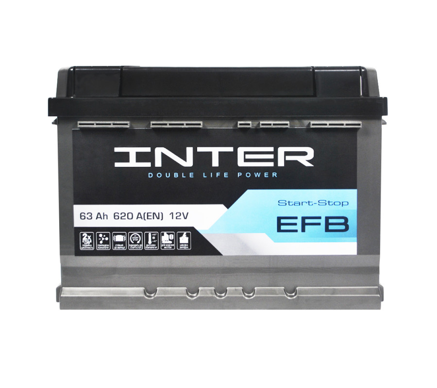 Автомобільний акумулятор WESTA INTER EFB 63Ah 620A R+