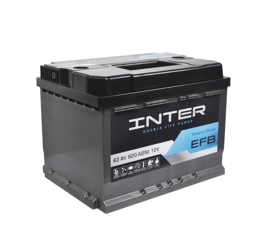 Автомобільний акумулятор WESTA INTER EFB 63Ah 620A R+