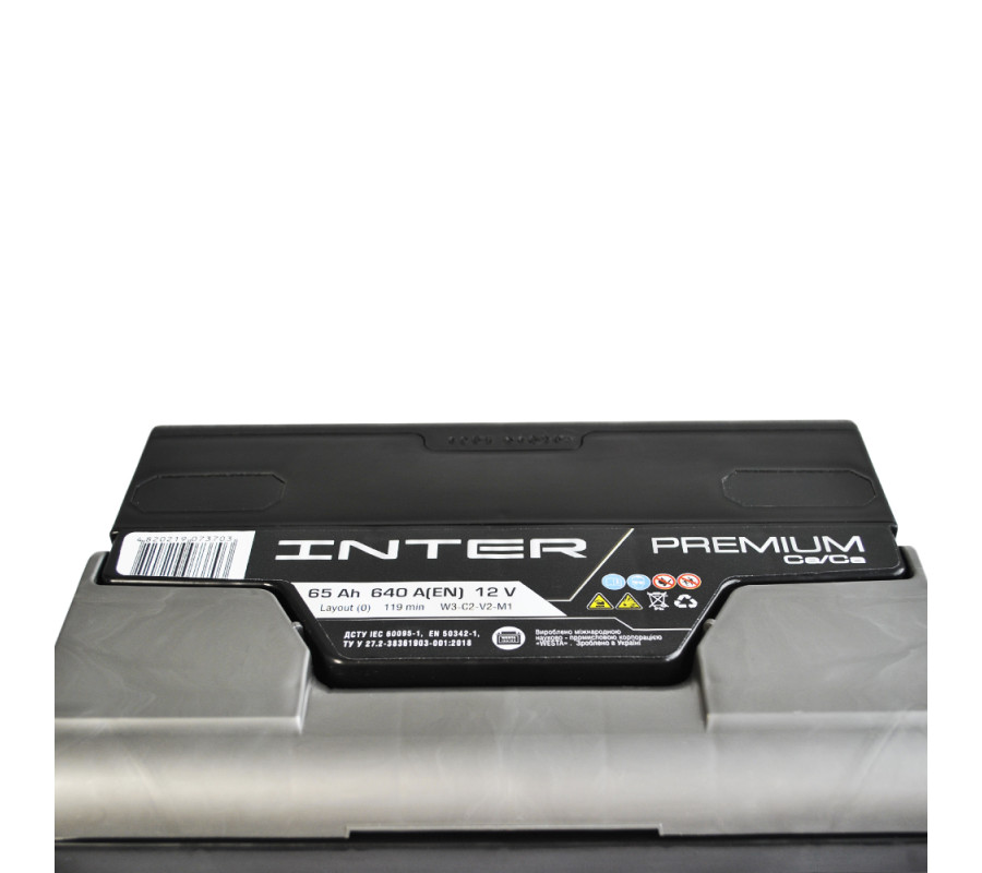 Автомобільний акумулятор WESTA INTER Premium 65Ah 640A L+