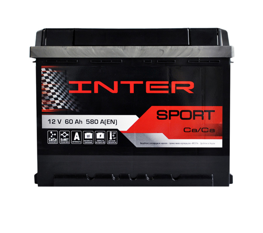 Автомобільний акумулятор WESTA INTER Sport 60Ah 580A R+