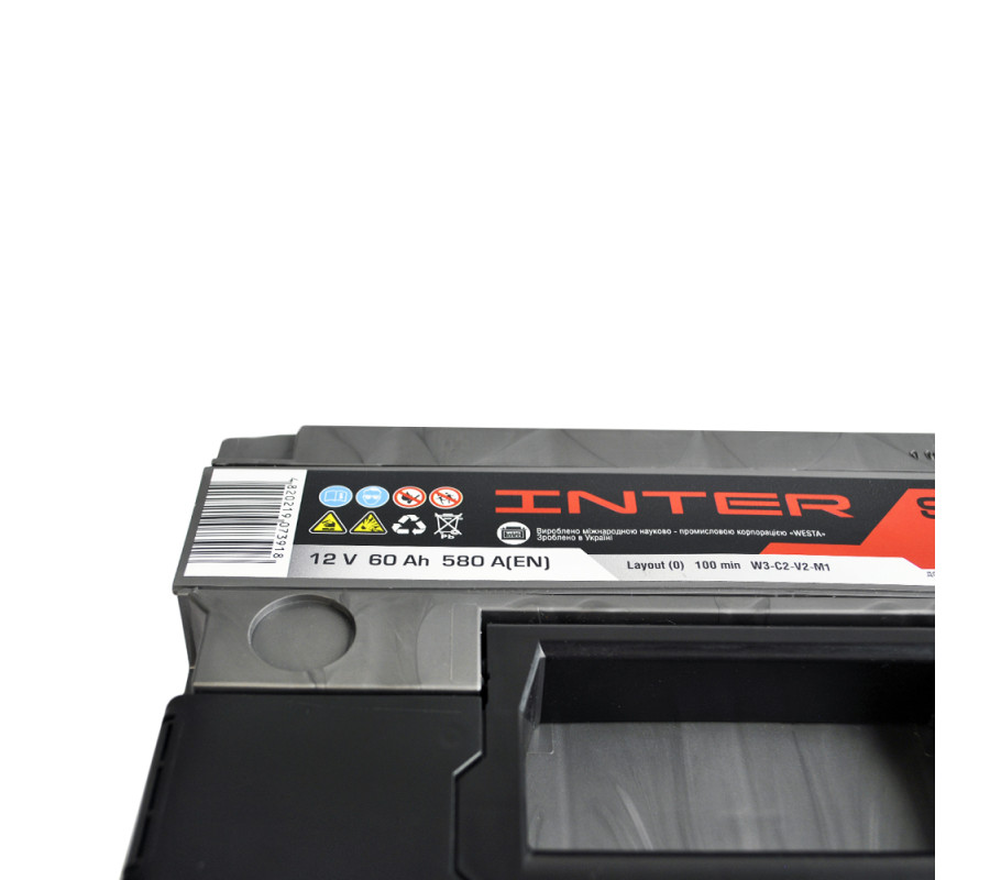 Автомобільний акумулятор WESTA INTER Sport 60Ah 580A R+