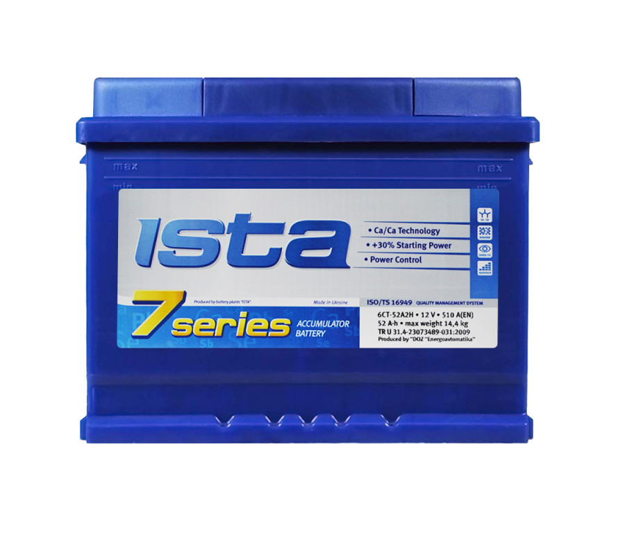 Автомобільний акумулятор ISTA 7 Series 52Ah 510A R+