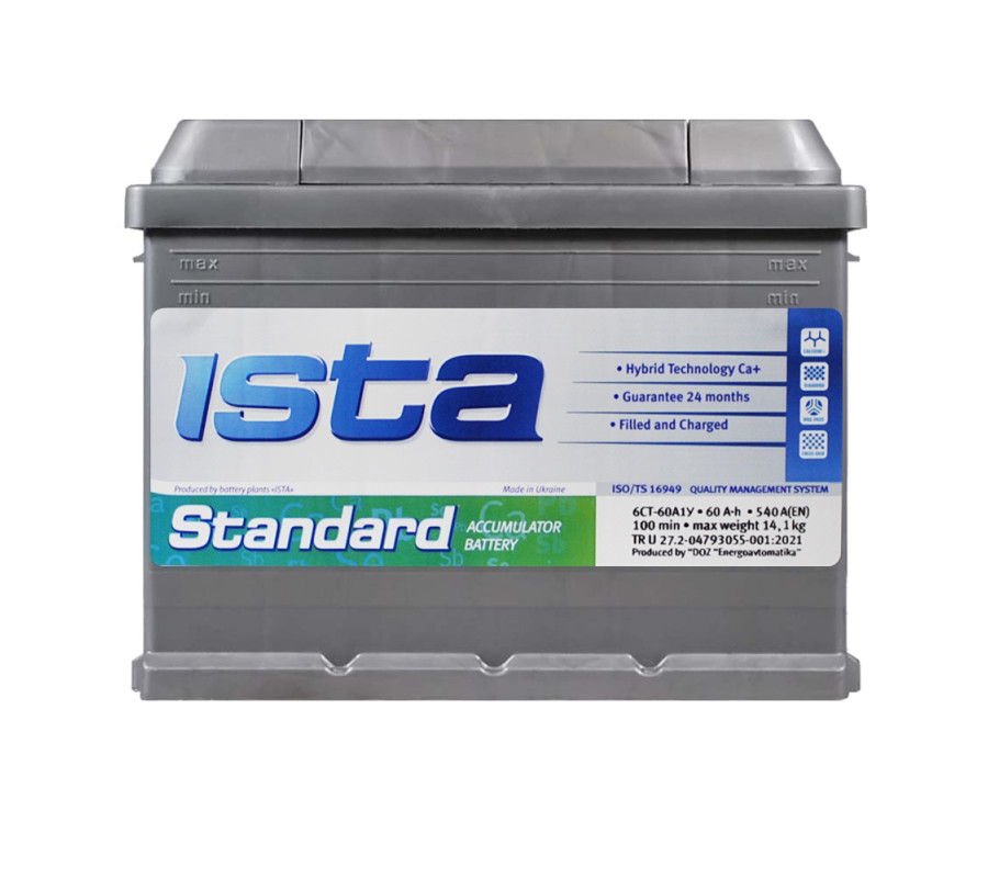 Автомобільний акумулятор ISTA Standard 60Аh 540А L+