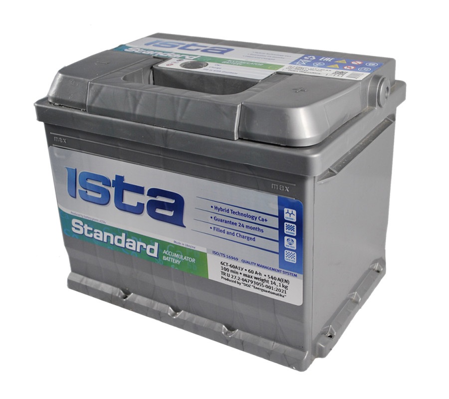 Автомобільний акумулятор ISTA Standard 60Аh 540А R+
