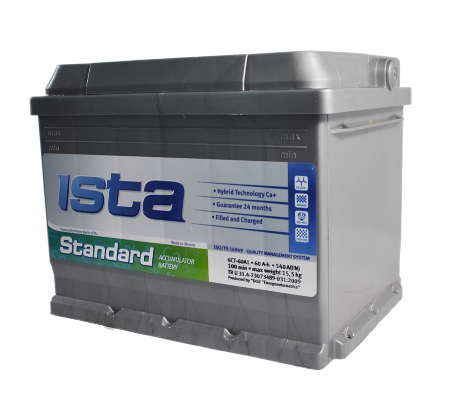 Автомобільний акумулятор ISTA Standard 60Аh 540А L+