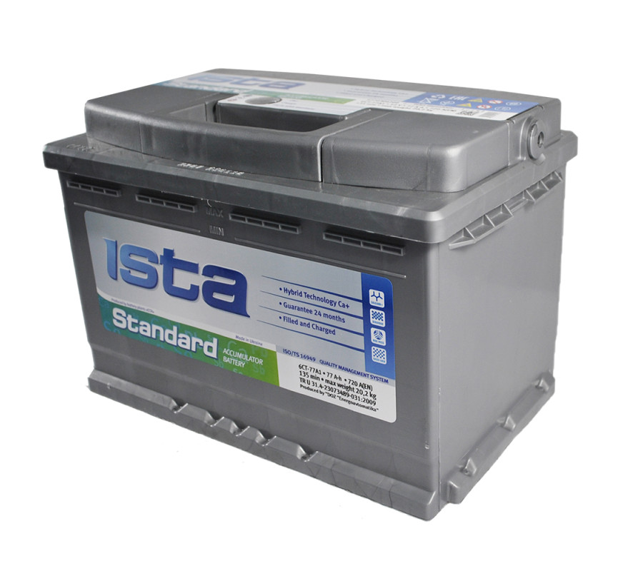 Автомобільний акумулятор ISTA Standard 77Аh 720А R+