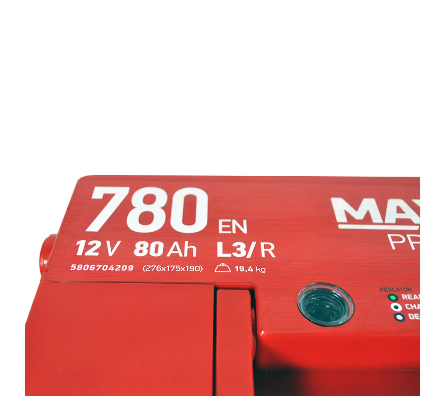 Автомобільний акумулятор MAXION Premium 80Аh 780A R+ 