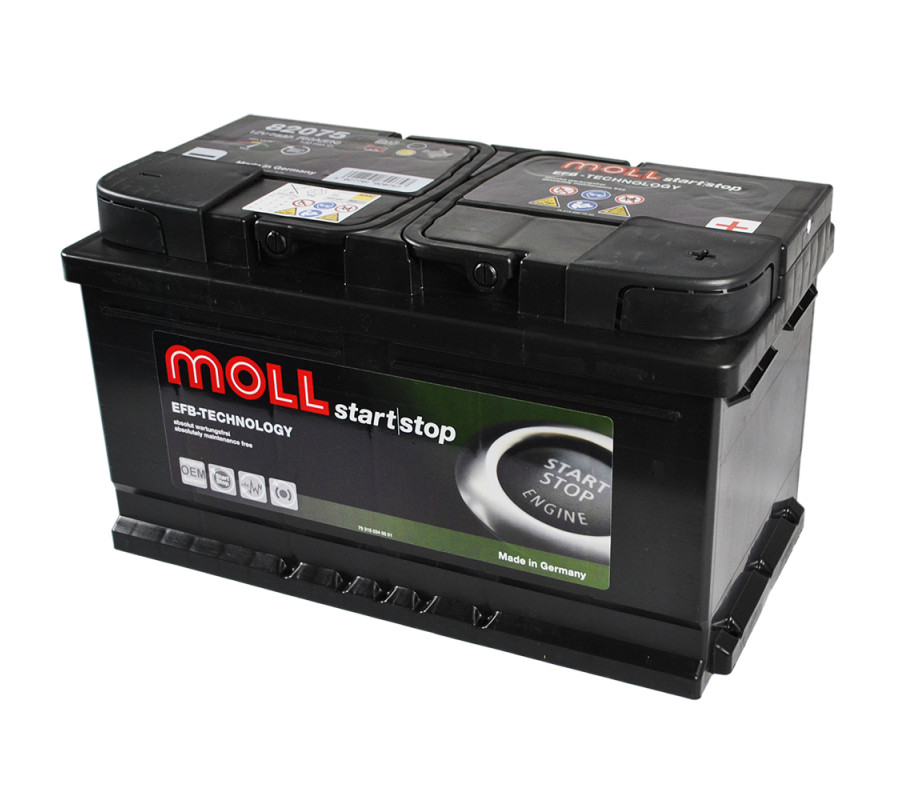 Автомобільний акумулятор MOLL EFB 75Ah 760A R+ Start Stop