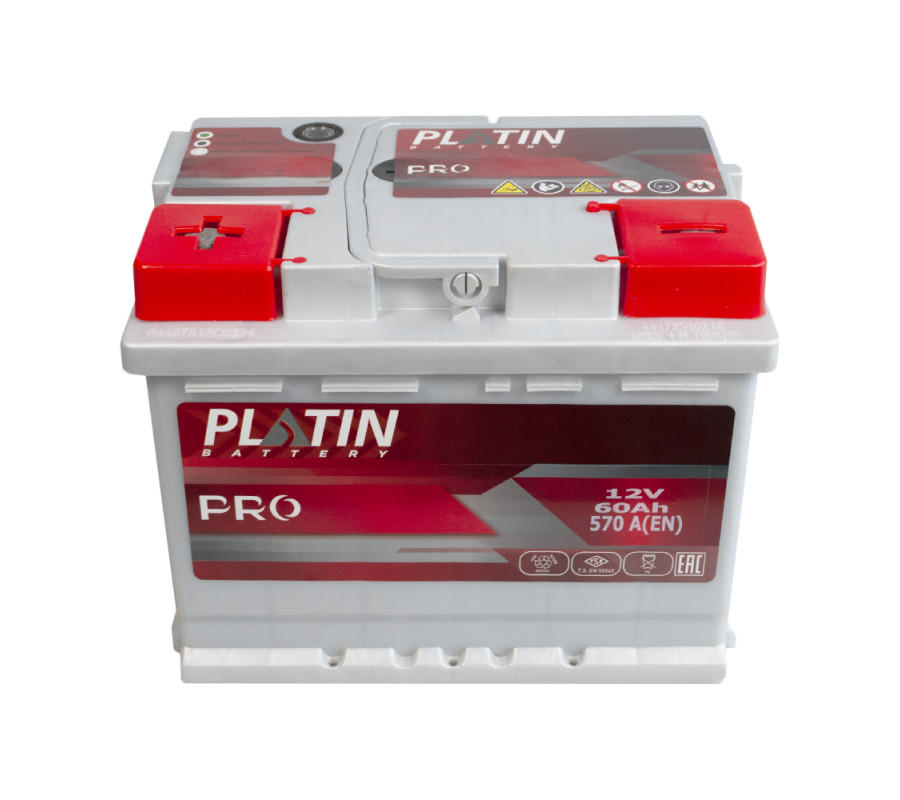 Автомобільний акумулятор PLATIN Pro 60Ah 570A L+