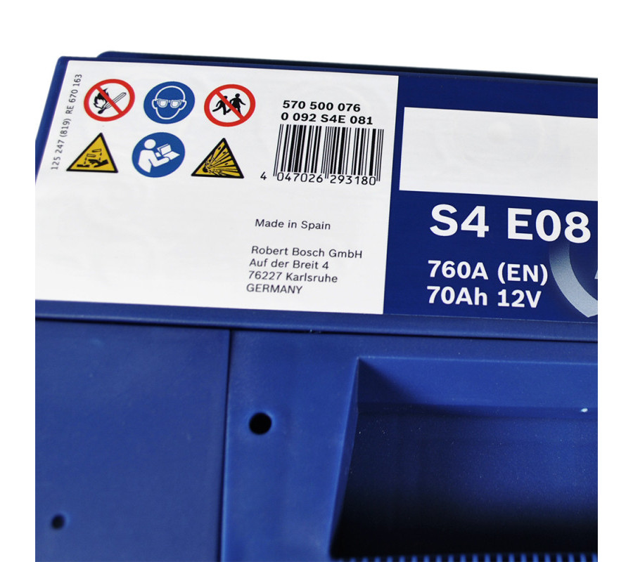 Автомобільний акумулятор Bosch EFB 70Ah 760A S4E081