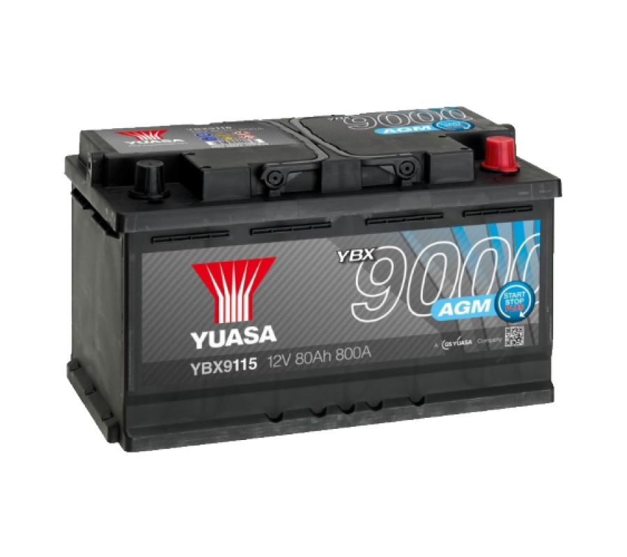 Автомобільний акумулятор Yuasa 80Ah 800A AGM YBX9115