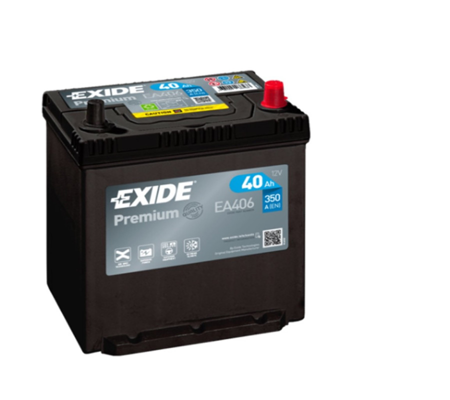 Автомобільний акумулятор Exide Premium 40Ah 350A R+ EA406