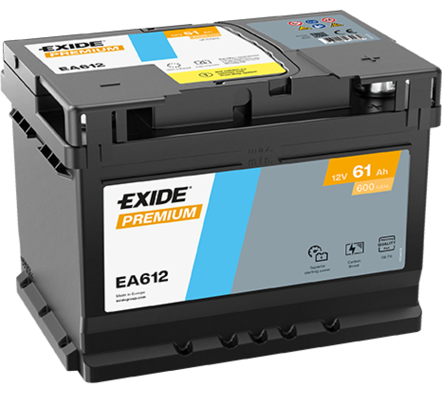 Автомобільний акумулятор Exide Premium 61Ah 600A EA612