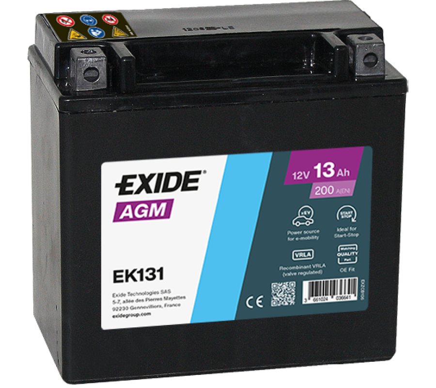 Автомобільний акумулятор EXIDE Start-Stop Auxiliary 13Ah 200А EK131