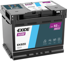Автомобільний акумулятор Exide 62Ah 680 A Start Stop AGM EK620 (EK600)