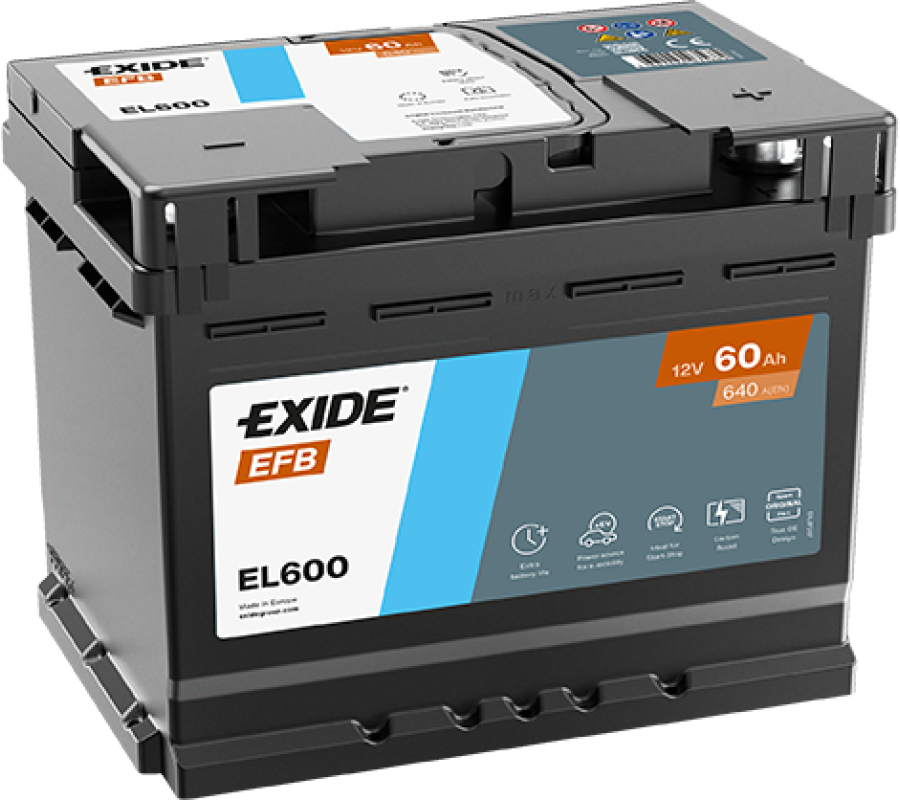 Автомобільний акумулятор Exide 60Ah 640 A Start Stop EFB EL600
