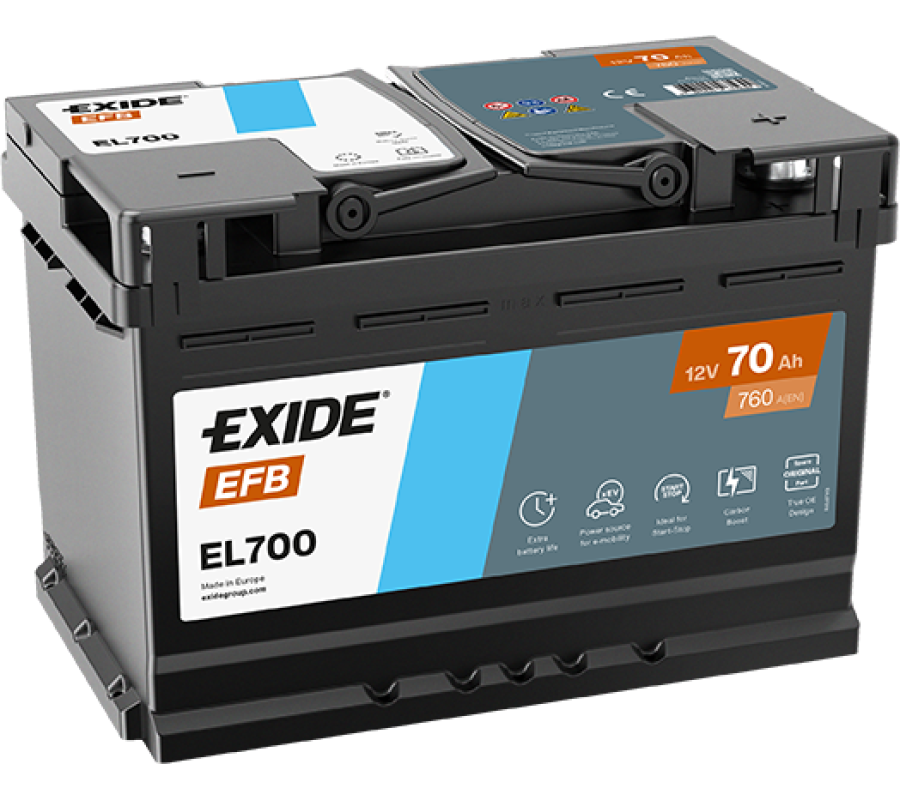 Автомобільний акумулятор Exide 70Ah 760 A Start Stop EFB EL700