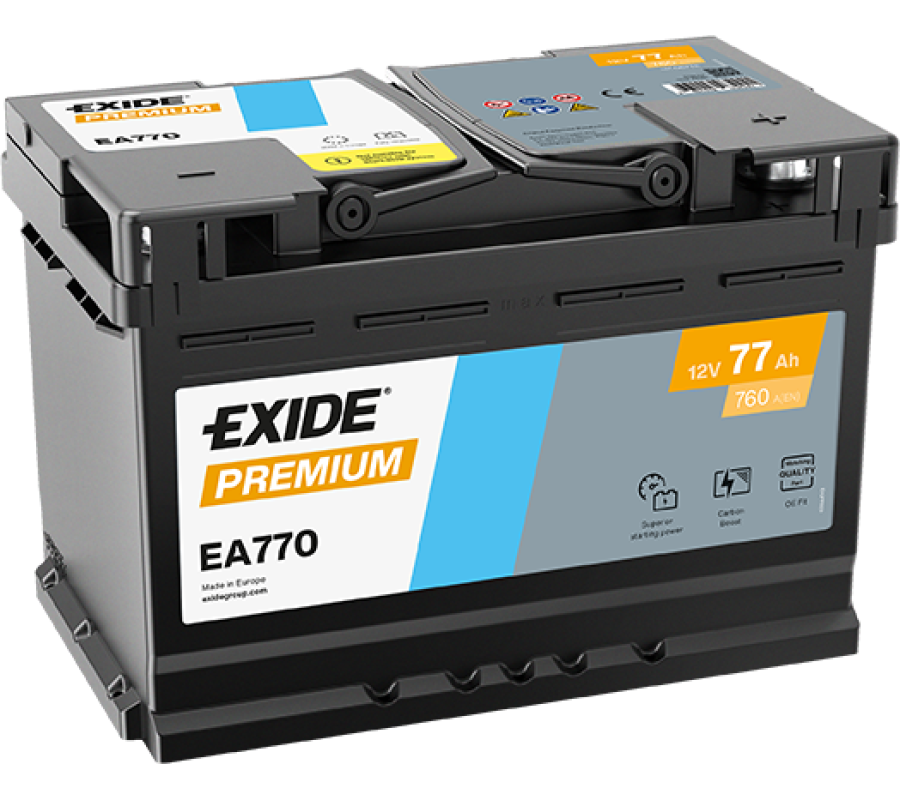 Автомобільний акумулятор Exide Premium 77Ah 760A EA770